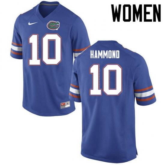 Women's Florida Gators #10 Josh Hammond NCAA Nike Blue Authentic Stitched College Football Jersey BOJ8362UD